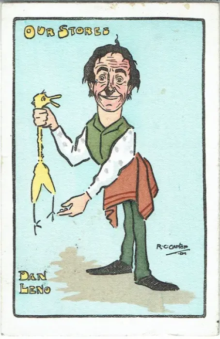 Framed Print : Dan Leno. Promotional postcard for Leno Dan (1860-1904) Framed Print : Dan Leno. Promotional postcard for Leno Dan (1860-1904)