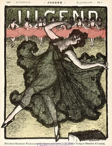 Dancer and Chorus. A leading dancer performs while the chorus girls hover