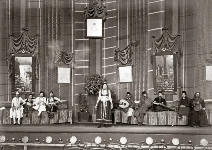 Framed Print : Dancers, Arab theatre, Cairo circa 1890 Framed Print : Dancers, Arab theatre, Cairo circa 1890
