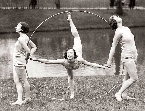 Dancers with hoops, Liverpool Dance School, 1930 s