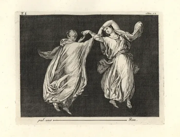 Framed Print : Dancers from a mural in Pompeii Framed Print : Dancers from a mural in Pompeii