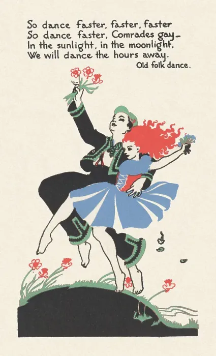 Framed Print : Dancing. Young couple dancing through the countryside with bunches of flowers Framed Print : Dancing. Young couple dancing through the countryside with bunches of flowers
