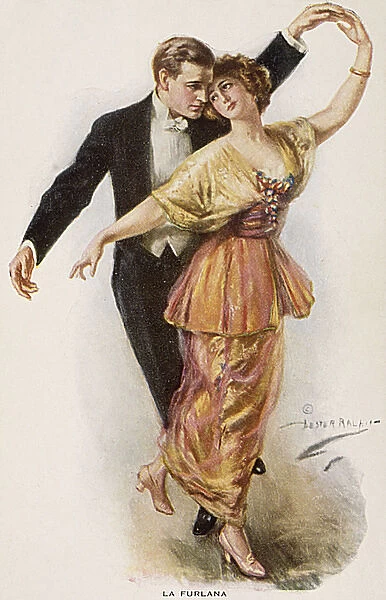 Dancing LA Furlana. A couple - probably American - perform the graceful