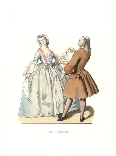 Dancing master and young Venetian woman, 18th century, Italy