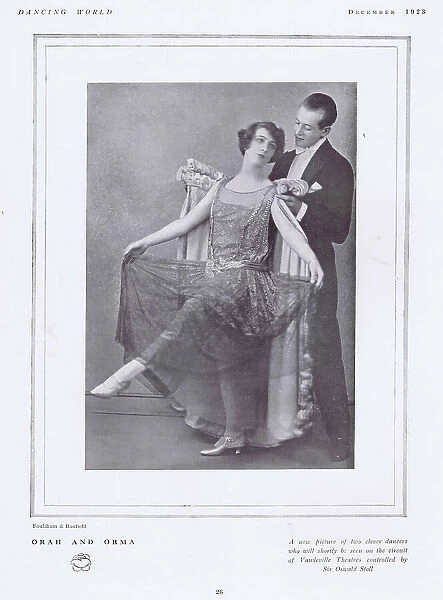 The dancing team of Orah and Orma, December 1923