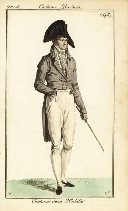 Framed Print : Dandy in semi-formal wear, Paris, 1805 Framed Print : Dandy in semi-formal wear, Paris, 1805