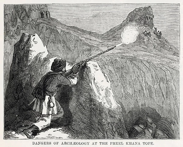 Dangers of archaeology at the Pheel Khana Tope, near Jellalabad, Afghanistan, 1879