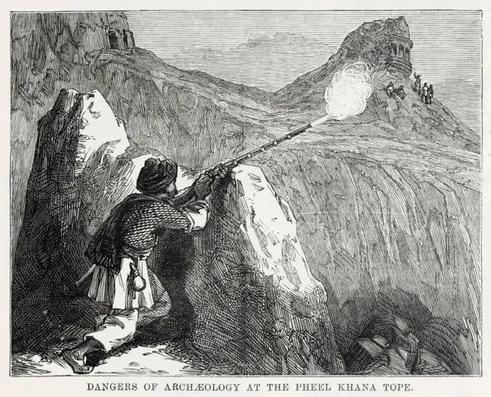 Framed Print : Dangers of archaeology at the Pheel Khana Tope, near Jellalabad, Afghanistan, 1879 Framed Print : Dangers of archaeology at the Pheel Khana Tope, near Jellalabad, Afghanistan, 1879