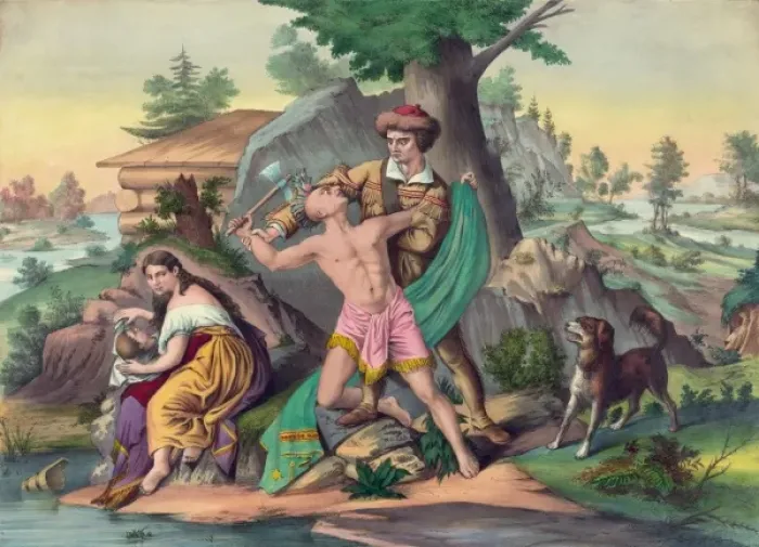 Framed Print : Daniel Boone protects his family Framed Print : Daniel Boone protects his family