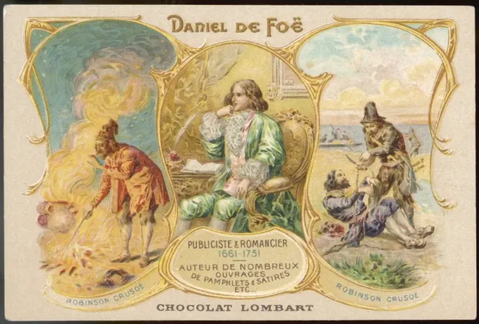 Framed Print : Daniel Defoe & Crusoe Framed Print : Daniel Defoe & Crusoe