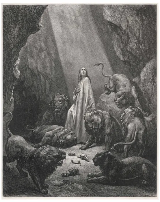 Framed Print : Daniel in Den (Dore) Framed Print : Daniel in Den (Dore)