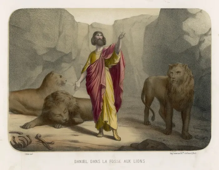 Framed Print : Daniel in Lions Den Framed Print : Daniel in Lions Den