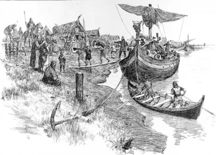 Framed Print : The Danish Aldwych Settlement, 11th century Framed Print : The Danish Aldwych Settlement, 11th century