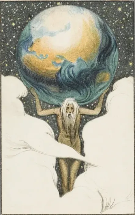 Framed Print : Danish card - Holding up the world Framed Print : Danish card - Holding up the world