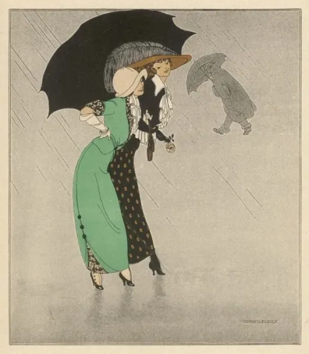 Framed Print : Danish Ladies in Rain Framed Print : Danish Ladies in Rain