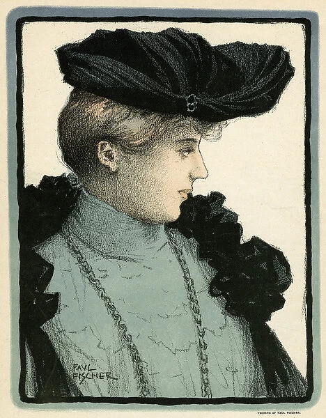 Danish Lady. Serious lady with hat Date: 1902