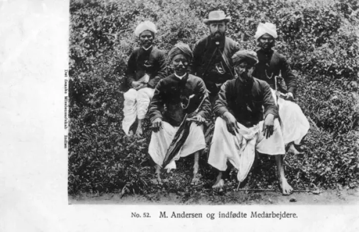 Framed Print : Danish Missionary in India, M. Andersen and staff Framed Print : Danish Missionary in India, M. Andersen and staff