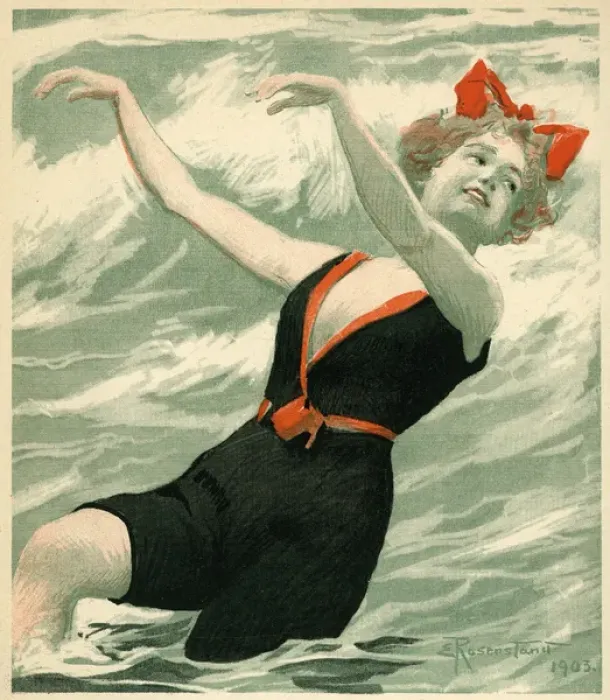 Framed Print : Danish Swimmer 1903 Framed Print : Danish Swimmer 1903