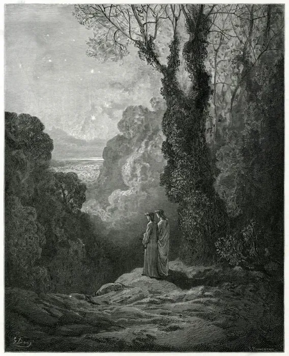 Framed Print : DANTE  /  VIRGIL  /  PURGATORY