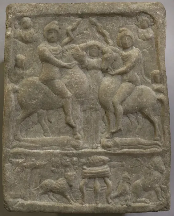 Framed Print : The Danube horsemen. Votive tablet. Marble. 2nd-3rd Framed Print : The Danube horsemen. Votive tablet. Marble. 2nd-3rd