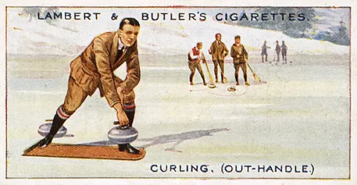 Framed Print : Dapper Chap Curling 1914 Framed Print : Dapper Chap Curling 1914