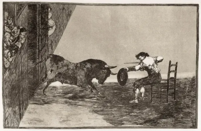 Framed Print : The daring of Martincho in the ring at Saragossa Framed Print : The daring of Martincho in the ring at Saragossa