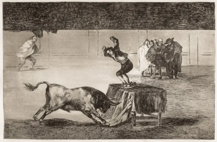 Framed Print : The daring of Martincho in the ring at Saragossa Framed Print : The daring of Martincho in the ring at Saragossa