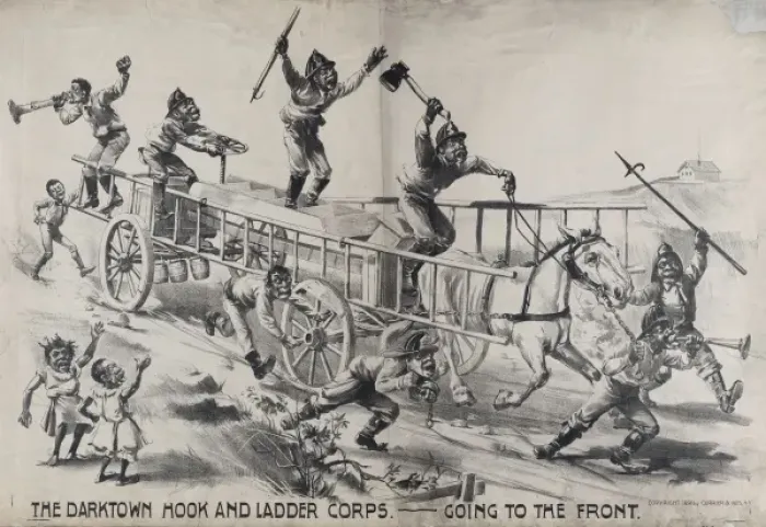Framed Print : Darktown hook and ladder corps-going to the front Framed Print : Darktown hook and ladder corps-going to the front