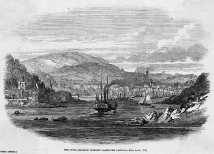Framed Print : DARTMOUTH. Victoria and Albert pay a visit to Dartmouth, Devon Framed Print : DARTMOUTH. Victoria and Albert pay a visit to Dartmouth, Devon