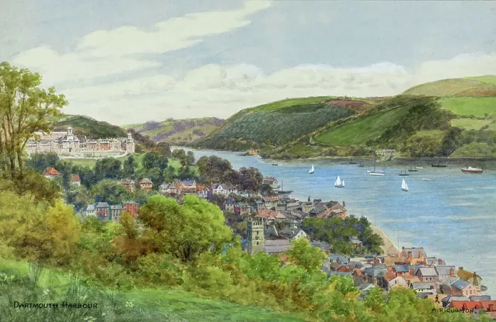 Framed Print : Dartmouth Harbour and River Dart, Devon Framed Print : Dartmouth Harbour and River Dart, Devon