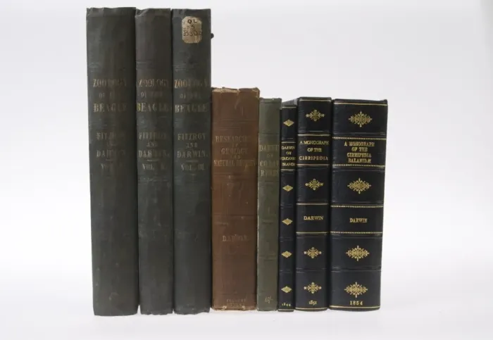 Framed Print : Darwin first editions Framed Print : Darwin first editions