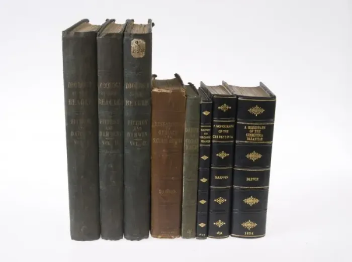 Framed Print : Darwin first editions Framed Print : Darwin first editions