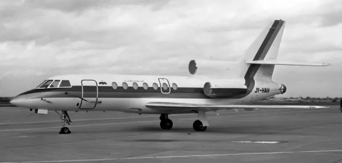 Framed Print : Dassault Falcon 50 JY-HAH Framed Print : Dassault Falcon 50 JY-HAH