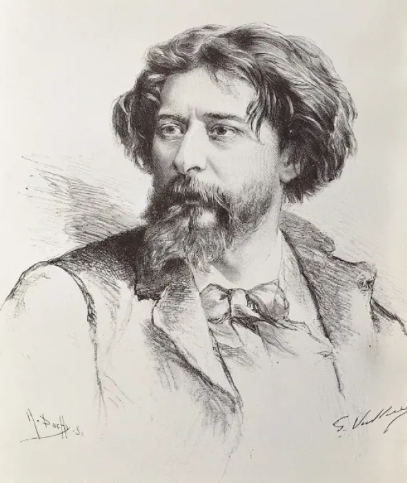 Framed Print : DAUDET, Alphonse (1840-1897). French writer Framed Print : DAUDET, Alphonse (1840-1897). French writer