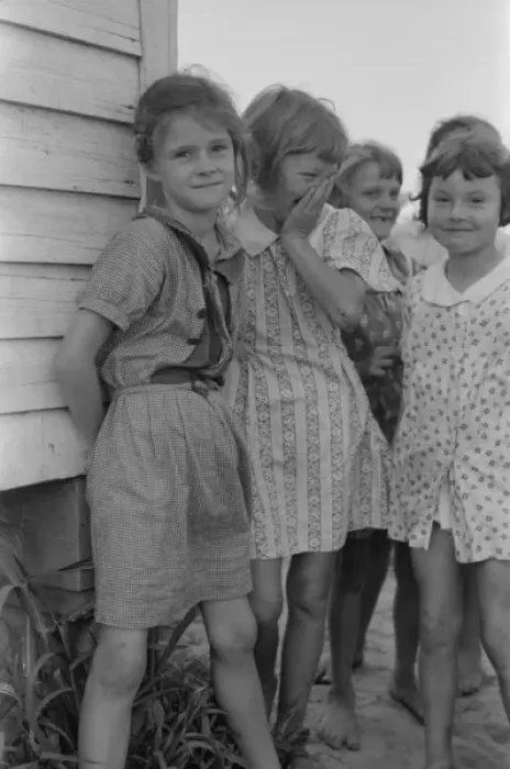 Framed Print : Daughter of farmers near La Forge Project, Missouri. Southea Framed Print : Daughter of farmers near La Forge Project, Missouri. Southea
