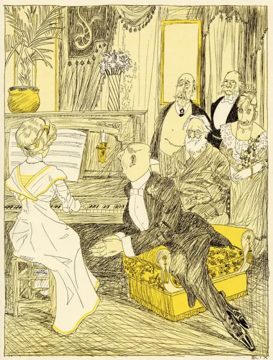 Framed Print : The daughter of the house plays for a family party. Date: 1910 Framed Print : The daughter of the house plays for a family party. Date: 1910