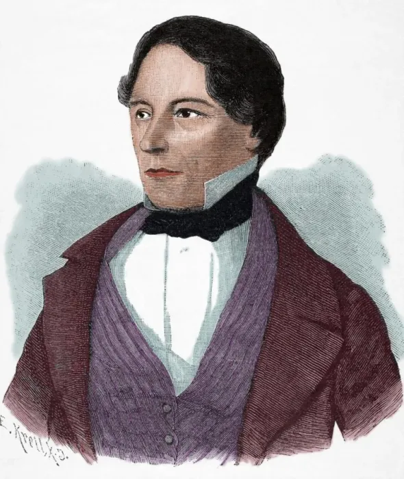 Framed Print : David Hansemann (1790-1864). Engraving. Colored Framed Print : David Hansemann (1790-1864). Engraving. Colored