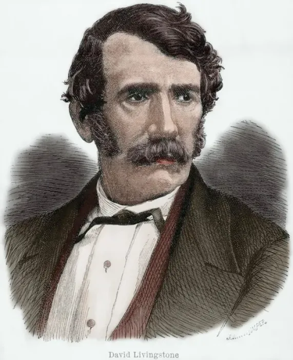 Framed Print : David Livingstone (1813-1873). Engraving. Colored Framed Print : David Livingstone (1813-1873). Engraving. Colored