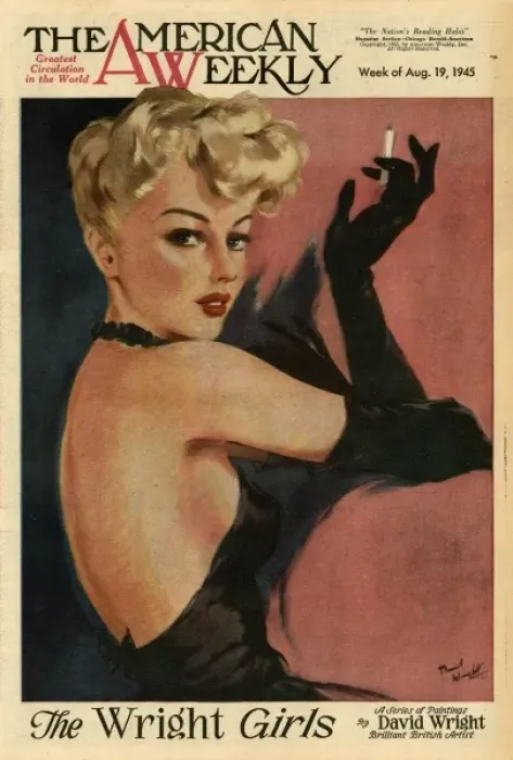 Framed Print : David Wright woman in black evening dress and gloves Framed Print : David Wright woman in black evening dress and gloves