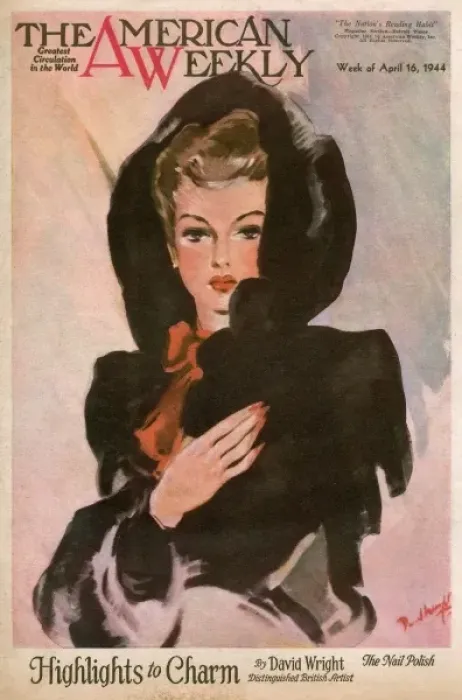 Framed Print : David Wright woman in black hooded coat Framed Print : David Wright woman in black hooded coat