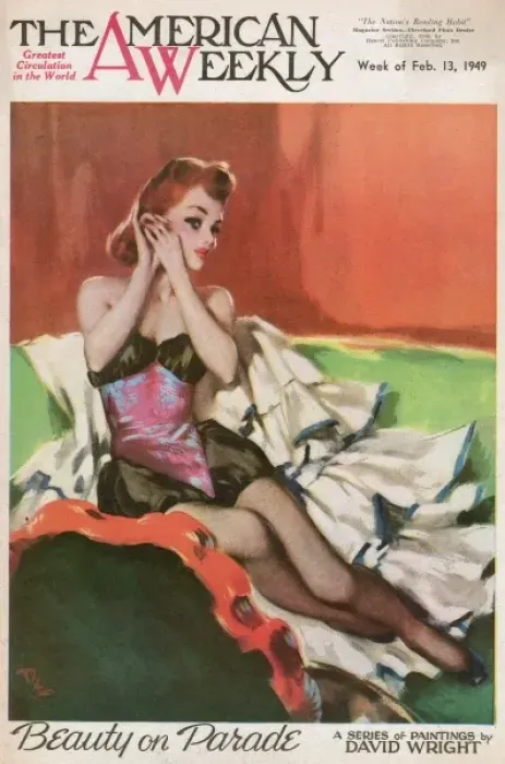 Framed Print : David Wright woman in black and pink underwear Framed Print : David Wright woman in black and pink underwear