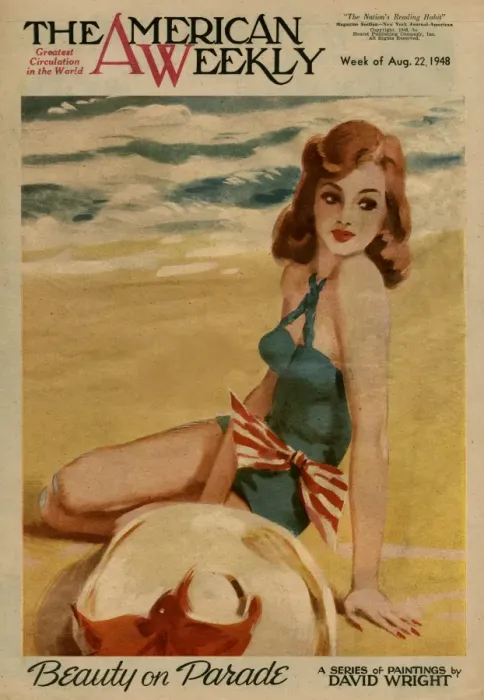 Framed Print : David Wright woman in green swimsuit Framed Print : David Wright woman in green swimsuit