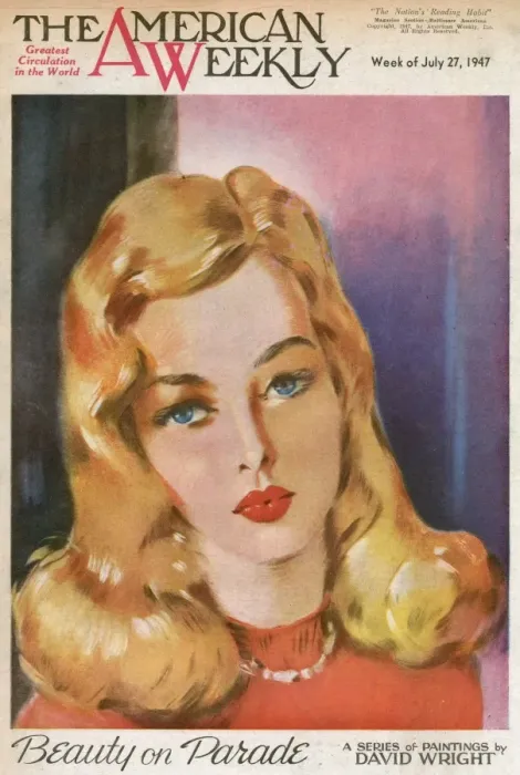 Framed Print : David Wright woman with long blonde hair Framed Print : David Wright woman with long blonde hair