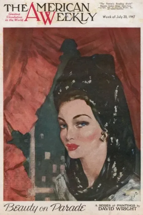 Framed Print : David Wright woman in patterned headscarf Framed Print : David Wright woman in patterned headscarf