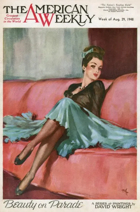 Framed Print : David Wright woman in wide green skirt Framed Print : David Wright woman in wide green skirt