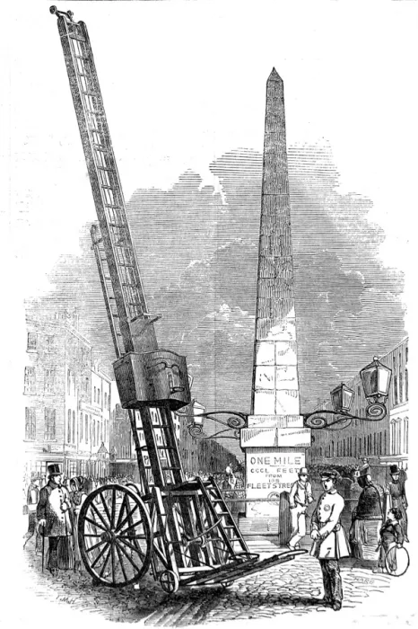 Framed Print : Daviess Portable Fire Escape, Blackfriars, London, 1849 Framed Print : Daviess Portable Fire Escape, Blackfriars, London, 1849