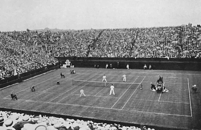 Framed Print : Davis Cup doubles match, Wildings last Framed Print : Davis Cup doubles match, Wildings last