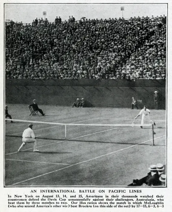 Framed Print : Davis Cup tennis match, McLoughlin v Brookes, New York Framed Print : Davis Cup tennis match, McLoughlin v Brookes, New York