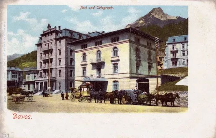 Framed Print : Davos, Switzerland - The Post and Telegraph Office Framed Print : Davos, Switzerland - The Post and Telegraph Office