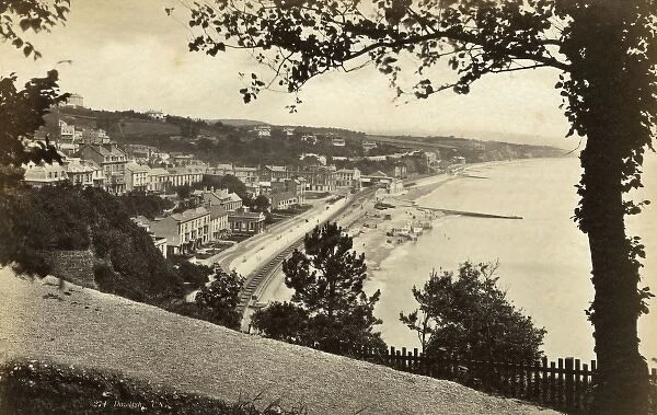 DAWLISH. Bird s-eye view of Dawlish, Devon Date: 1892